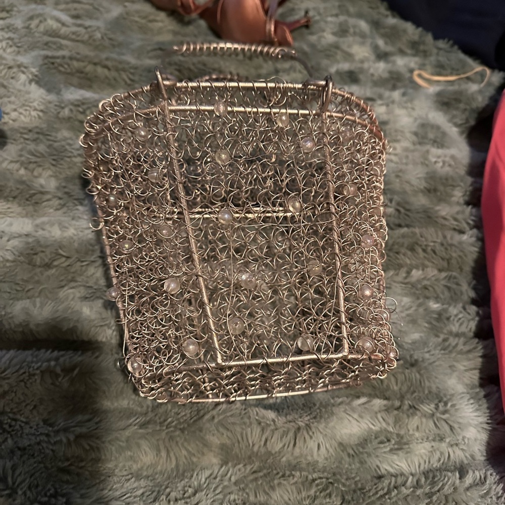 Chic Silver Wire Mesh Mini Bag - image 3